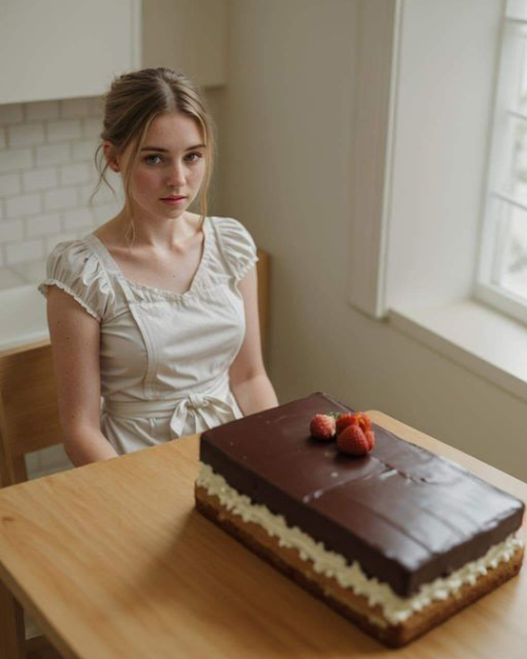 Un gâteau d'opéra délicat avec une garniture de fraises