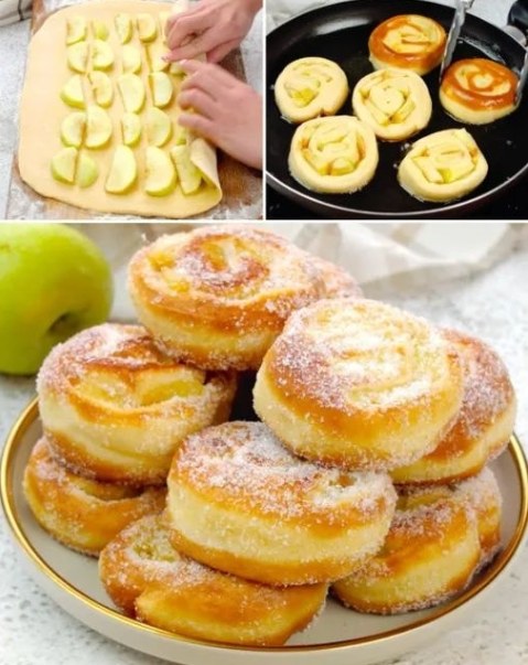 BEIGNETS ROULÉ AUX POMMES FACILE