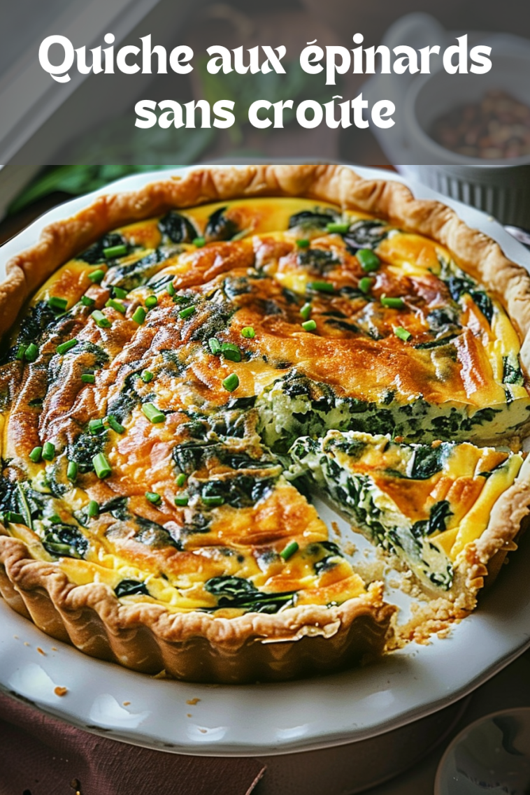 Quiche aux épinards sans croûte